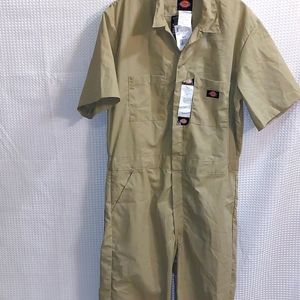 DICKIES Men's Workwear Cotton Work Coveralls Jumpsuit Beige Medium